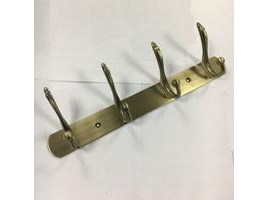 Крючок для ван. комнаты 4-х рожк., на планке бронза NEW -4-AB