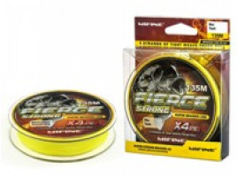 Шнур плетеный Mifine Strong FIERCE L-135 м,d-0.08 мм, test-5.6 кг жёлтый (50003-08)