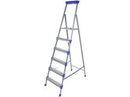 Стремянка 6 ступеней широкие, стальная 1,29 м, 150 кг Ника СМ6